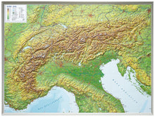 Lade das Bild in den Galerie-Viewer, Alpenbogen Reliefkarte A3 mit oder ohne Holzrahmen
