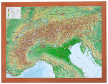 Lade das Bild in den Galerie-Viewer, Alpenbogen Reliefkarte A3 mit oder ohne Holzrahmen
