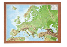 Lade das Bild in den Galerie-Viewer, Europa Reliefkarte A3 mit oder ohne Holzrahmen
